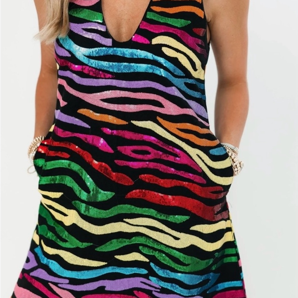 Queen of Sparkles - Multicolor Tiger Print Dress - NWT